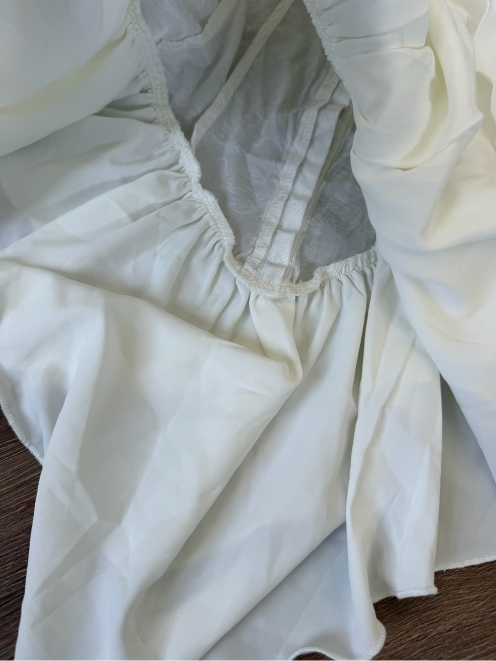 Ivory Ruffled Lace-Up Mini Dress - Picture 3 of 4